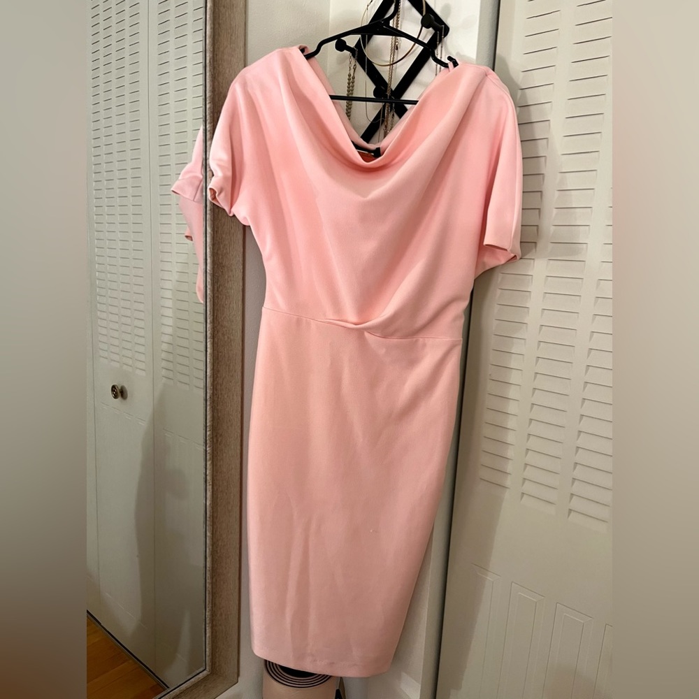Blush off the shoulder dress. Worn once.